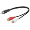 PremiumCord Kabel 1x CINCH-2x CINCH / Propojovací audio kabel / M/2×F / 20 cm