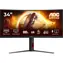 34" AOC CU34G4 černá / Monitor / Fast VA / 3440x1440 / 21:9 / 180Hz / 1ms / 300cd-m2 / HDMI + DP / VESA