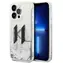 Karl Lagerfeld Liquid Glitter Big KL iPhone 14 Pro stříbrná / Zadní kryt / Třpytivý efekt