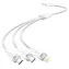 Vention CTRWG bílá / Kabel USB-A na USB-C, Lightning, Micro-B / 6A / 120W / 1,5 m