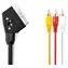 Nedis SCART - 3x RCA kabel černá / Kabel / přepínatelný / 480p / 2 m