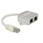 DeLock Rozdvojka RJ45 pro 2x ISDN / Rozdvojka RJ45 / 1x RJ45 (M) - 2x RJ45 (F)