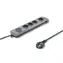 Qoltec 50164 Přepětová ochrana Quick Switch (4 zásuvek) / vypínač / šedá / 2.5m