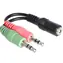 Delock adaptér stereo jack 3.5 mm 4 pin samice > 2 x stereo jack 3.5 mm 3 pin samec