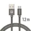 SWISSTEN TEXTILE datový kabel USB - microUSB 1.2m šedá