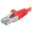 PremiumCord SFTP CAT6A 0.25m červená / Patch kabel / RJ45-RJ45