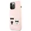 Karl Lagerfeld and Choupette Liquid Silicone Zadní Kryt pro Apple iPhone 13 Pro růžová