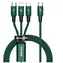 Baseus CAMLT-SC06 Rapid Serier 3v1 zelená / USB-C / MicroUSB / Lightinhg / 1.5m