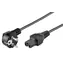 MicroConnect Síťový napájecí kabel Schuko 90° úhel - C15 2m černá