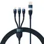 Baseus CASS030101 Kabel USB-A (M) & USB-C (M) - Micro-USB (M) 18W & USB-C (M) 100W & Lightning (M) 20W 1.2 m černá