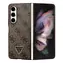 Guess 4G PU Leather Triangle Zadní Kryt pro Samsung Galaxy Z Fold 5 hnědá