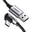 UGREEN Kabel USB-A (M) - USB-C (M) 1m černá / úhlový USB-C