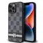 DKNY PU Leather Checkered Pattern and Stripe Zadní Kryt pro Apple iPhone 15 Pro Max černá