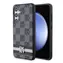 DKNY PU Leather Checkered Pattern and Stripe Zadní Kryt pro Samsung Galaxy S24+ Black