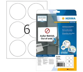 HERMA Etikety kulaté bílé 85 mm