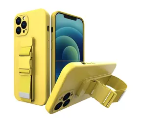 Hurtel gelové pouzdro se šňůrkou pro Samsung Galaxy S21 Ultra 5G žlutá