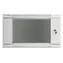 Lanberg WF01-6406-10S šedý / Nástěnný rozvaděč 19" / 6U / 600×450 mm / prosklené dveře / flat pack