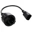 C-TECH napájecí adaptér C14 (M) černá / Schuko (F) / 15 cm