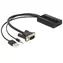 DeLock Adaptér VGA na HDMI / audio / USB napájení / Full HD 1920×1080 / černá