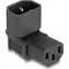 Delock Adaptér IEC 60320 C14-C13 černý / Napájecí adaptér / Úhlový / Vidlice C14 - zásuvka C13