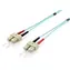 Equip optický kabel SC-SC OM3 0,5m tyrkysová / Patch kabel / Multimode / Duplex
