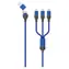 2GO 797360 černá, modrá / Nabíjecí kabel 3v1 / USB-A, USB-C / Micro-USB, USB-C, Lightning / 1,2 m