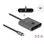 Delock USB-C Switch 2:1 šedá / Přepínač / bidirekcionální / 10 Gbps / 8K 144Hz / PD 100W