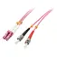 Lindy LC-ST růžová / Optický patch kabel / Multimode OM4 / Duplexní / 50/125 µm / 3 m
