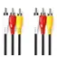 Nedis Kompozitní video kabel 3x RCA - 3x RCA 1,5 m černý / Kabel / poniklované konektory / 480p