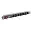 Lanberg PDU černá / Zásuvková lišta do racku / 1U / 19" / 7x zásuvka Schuko / IEC C14 / 10 A / 2 m