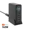 FIXED Dokovací GaN stanice černá / Nabíjecí stanice / TFT displej / 4x USB-C + USB-A / PD 3.2 / 140W