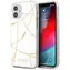 GUESS Gold Chain bílá / Plastový zadní kryt pro Apple iPhone 12 mini