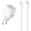 USAMS US-CC183 + US-SJ610 bílá / Nabíječka a kabel / USB-C PD 20W / Lightning / GaN