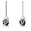 Nedis satelitní anténní kabel F(M)-F(M) bílá / Kabel / 75 Ohm / 50 dB / dvojité stínění / 5 m
