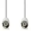 Nedis satelitní anténní kabel F(M) - F(M) bílá (CSGL41000WT30) / Kabel / 75 Ohm / 50 dB / dvojité stínění / 3 m