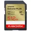 SanDisk Extreme PLUS SDXC 512 GB / Paměťová karta / Class 10 / UHS-I U3 / V30 / čtení 240 MB/s / zápis 160 MB/s