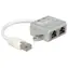 DeLock Rozdvojka RJ45 (M) - 2x RJ45 (F) 0.15m šedá