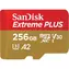 SanDisk Extreme Plus microSDXC 256GB + adaptér / Class 10 / UHS-I U3 / A2 / 200MBs / vhodné pro 4K