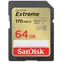 SanDisk Extreme SDXC 64GB / Class 10 / čtení/zápis 170/80 MB/s / vhodné pro 4K