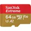 SanDisk Extreme microSDXC 64GB + adaptér / Class 10 / čtení: až 170MBs 