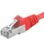 PremiumCord SFTP CAT6A 0.5m červená / Patch kabel / RJ45-RJ45