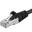 PremiumCord SFTP CAT6A 10m černá / Patch kabel / RJ45-RJ45
