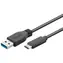 PremiumCord propojovací USB 3.0 kabel s konektory USB-C - USB-A černý 3m