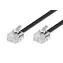 PremiumCord Kabel telefonní rovný 6P4C-6P4C 3m černá