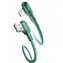 USAMS SJ458 U57 Kabel Braided MicroUSB 1.2m zelená / pravý úhel / s osvětlením