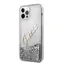 GUESS Liquid Glitter Vintage Zadní Kryt pro Apple iPhone 12 Pro Max stříbrná