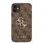 GUESS PU 4G Metal Logo Zadní Kryt pro Apple iPhone 11 hnědá