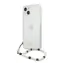 GUESS PC Script and White Pearls Zadní Kryt pro Apple iPhone 13 mini transparentní