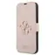 GUESS PU 4G Metal Logo Book Pouzdro pro Apple iPhone 13 Pro Max růžová