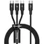 Baseus CAMLT-SC01 Rapid series 3v1 černá / USB-C / MicroUSB / Lightning / 1.5m 